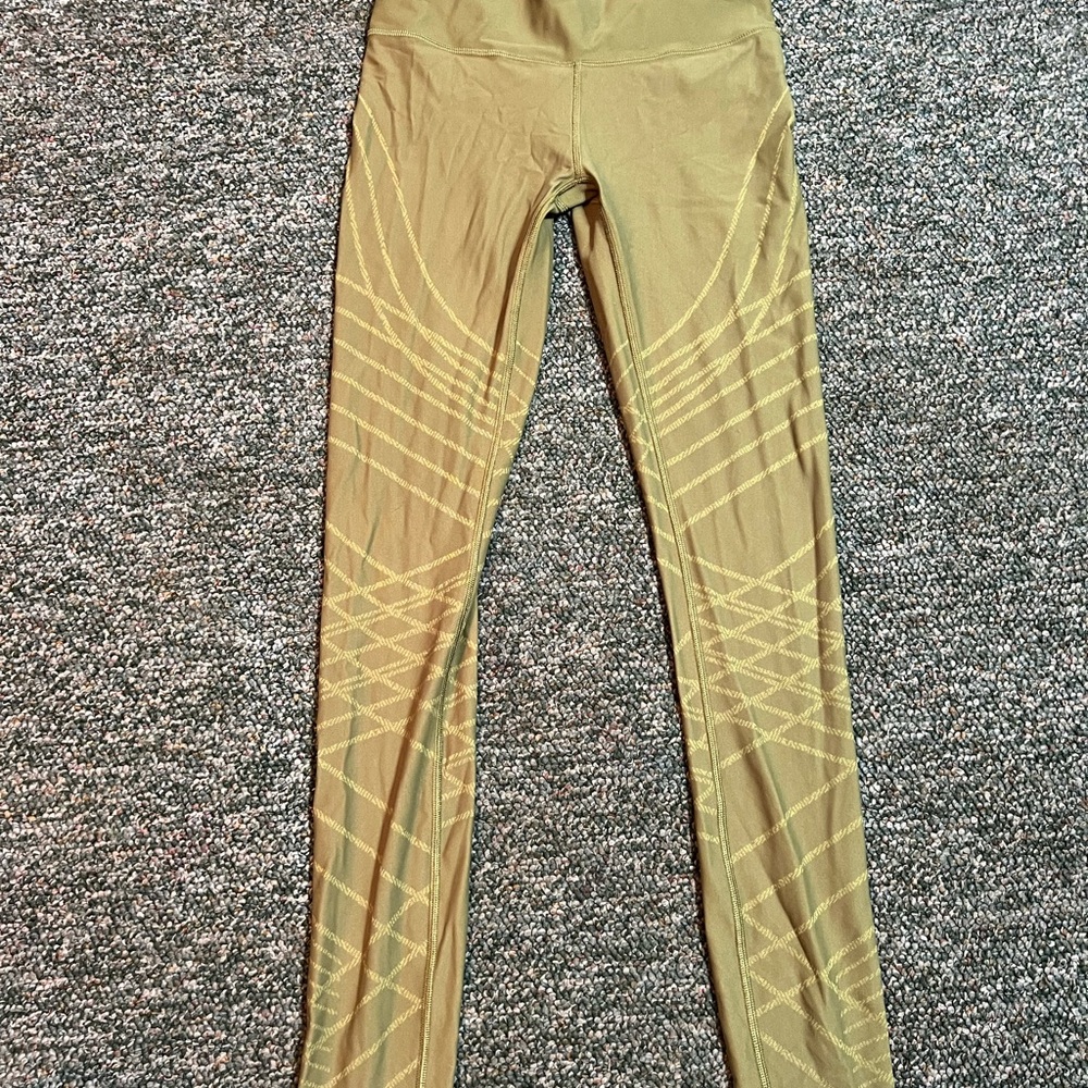 Olive Green Patterned Leggings
